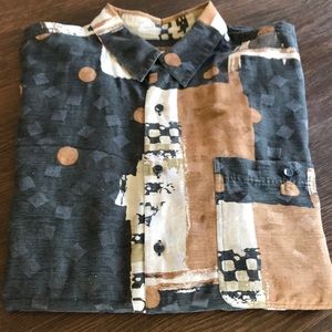 Men’s vintage 80’s printed Silk shirt